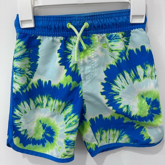 Cat & Jack Blue and Green Tie Dye Swim Shorts - Size 5t - Picture 1 of 7